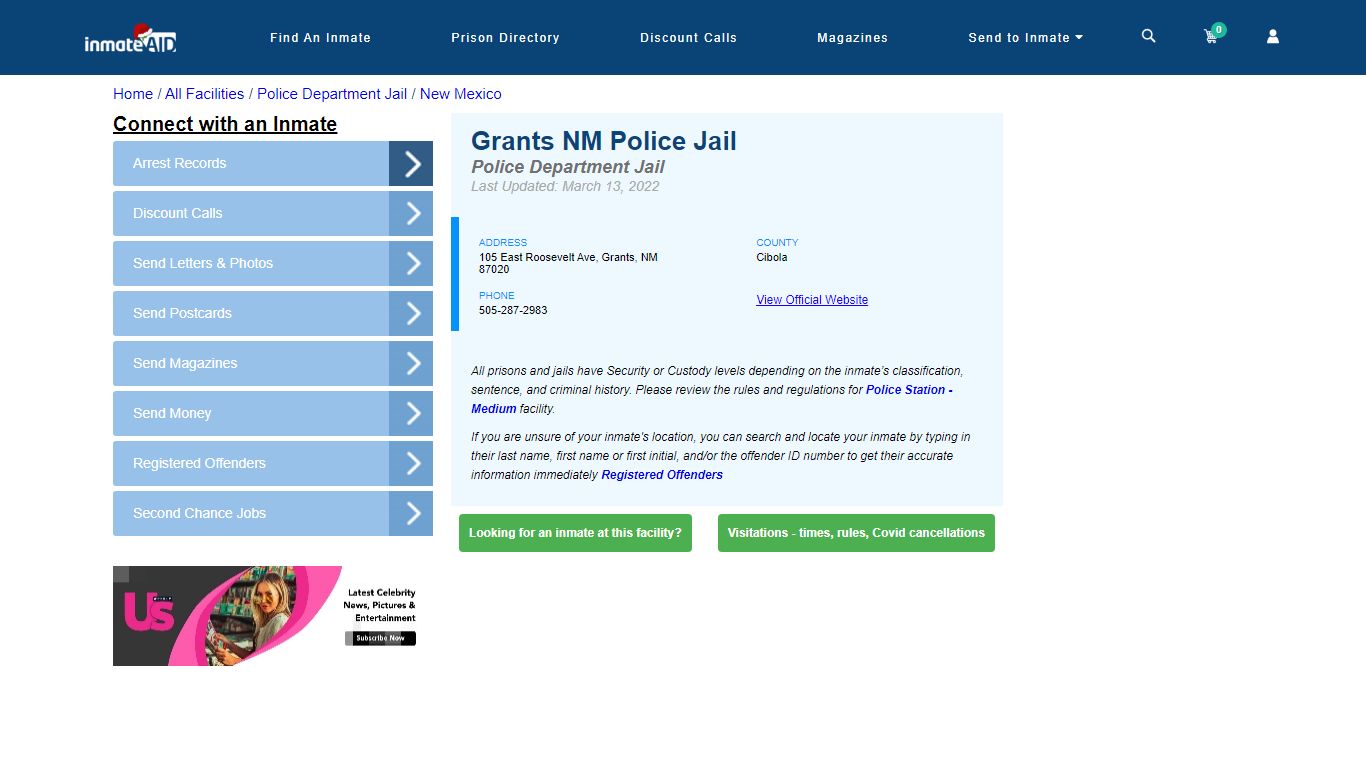 Grants NM Police Jail & Inmate Search - Grants, NM